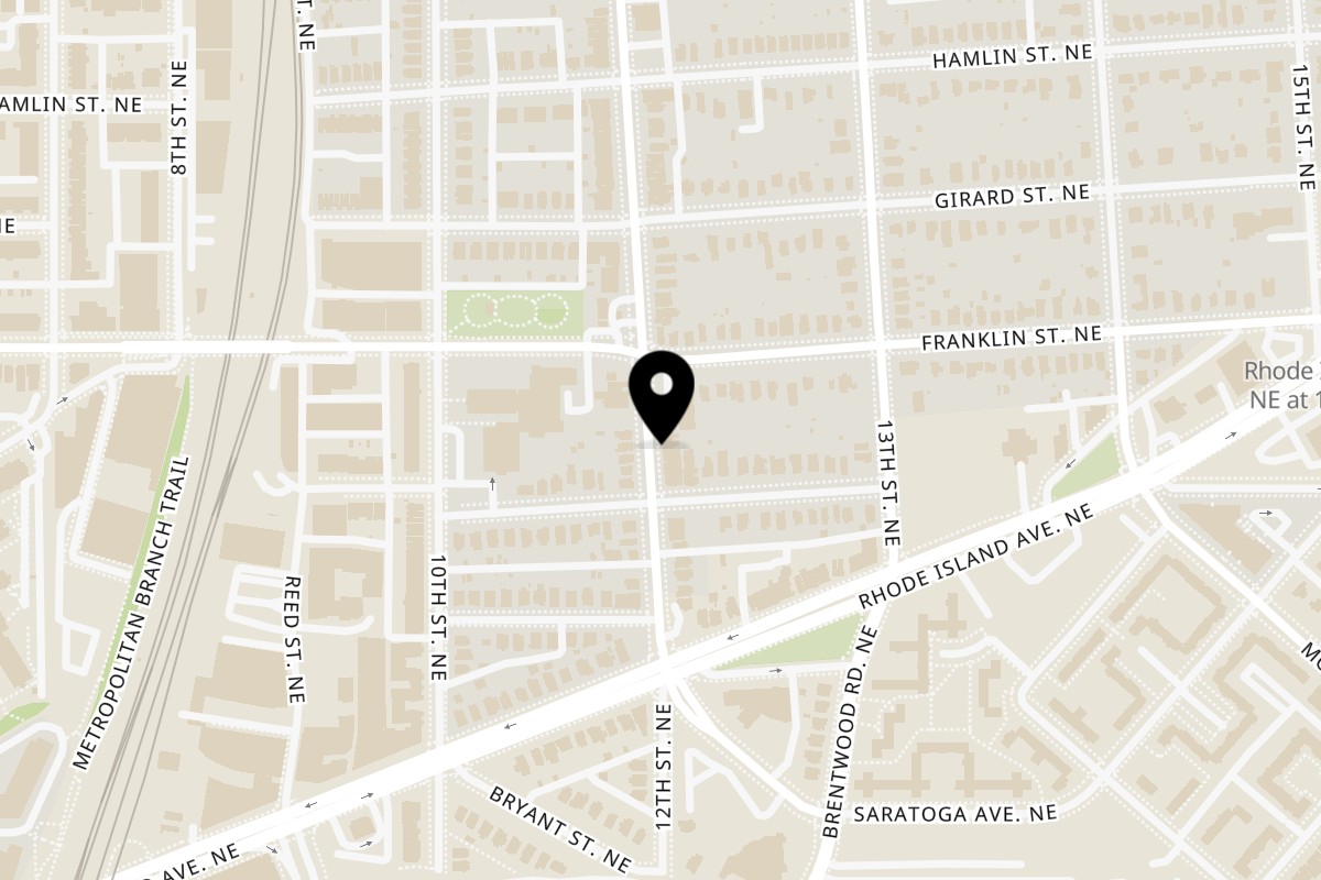 Map showing the location of Menomale 12th St NE on 2711 12th St NE in Washington